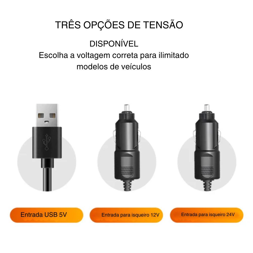 Ventilador de veículos automotivos 5V 12V 24V Dual Head Usb Dupla Ventilaçâo.