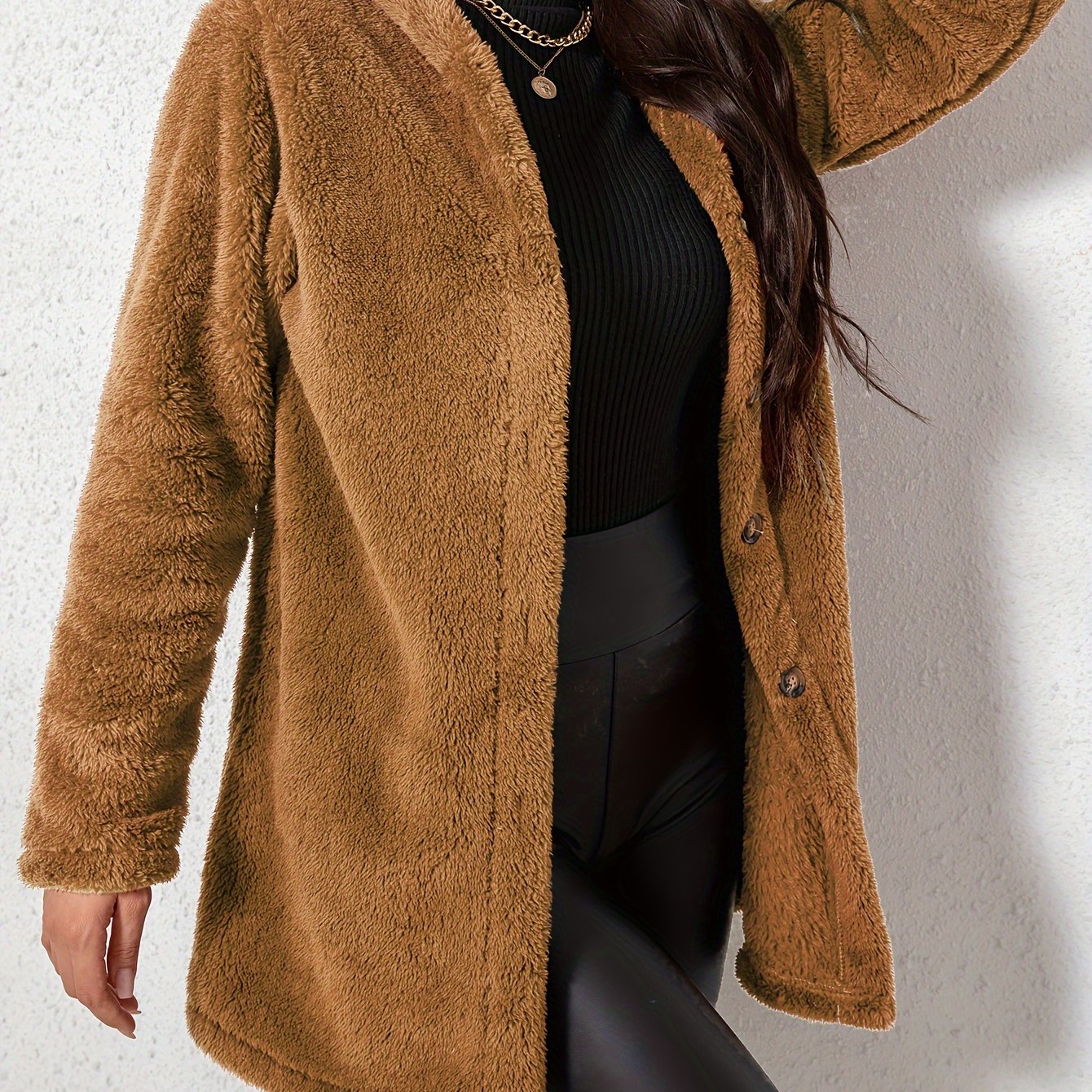 Casaco Feminino Elegante em Fleece – Quente e Confortável