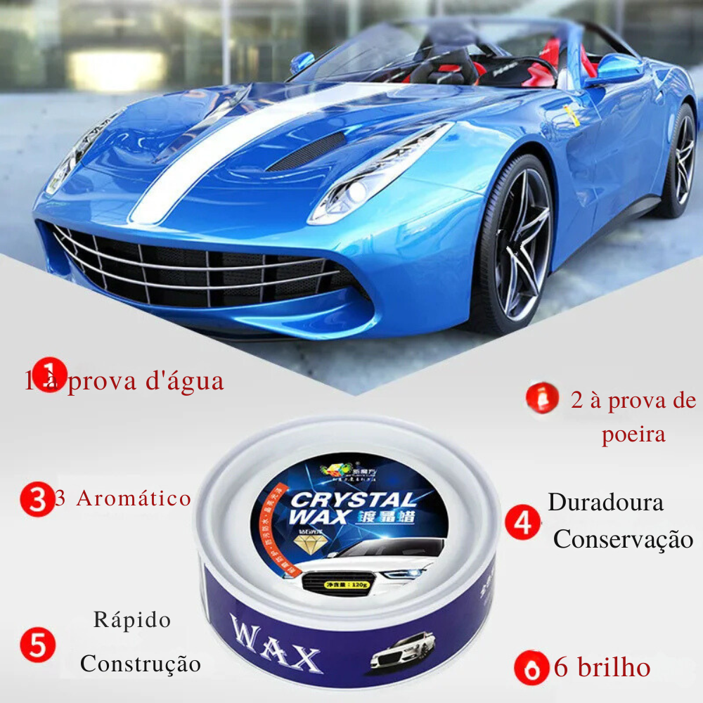 Cera Cristalizadora Hard Glossy 250g – Brilho e Proteção para seu Carro.