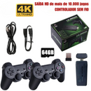 Videogame com 10.000 Jogos Retrô - Controle Sem Fio Duplo, Game Stick 4K, 64/32GB,.