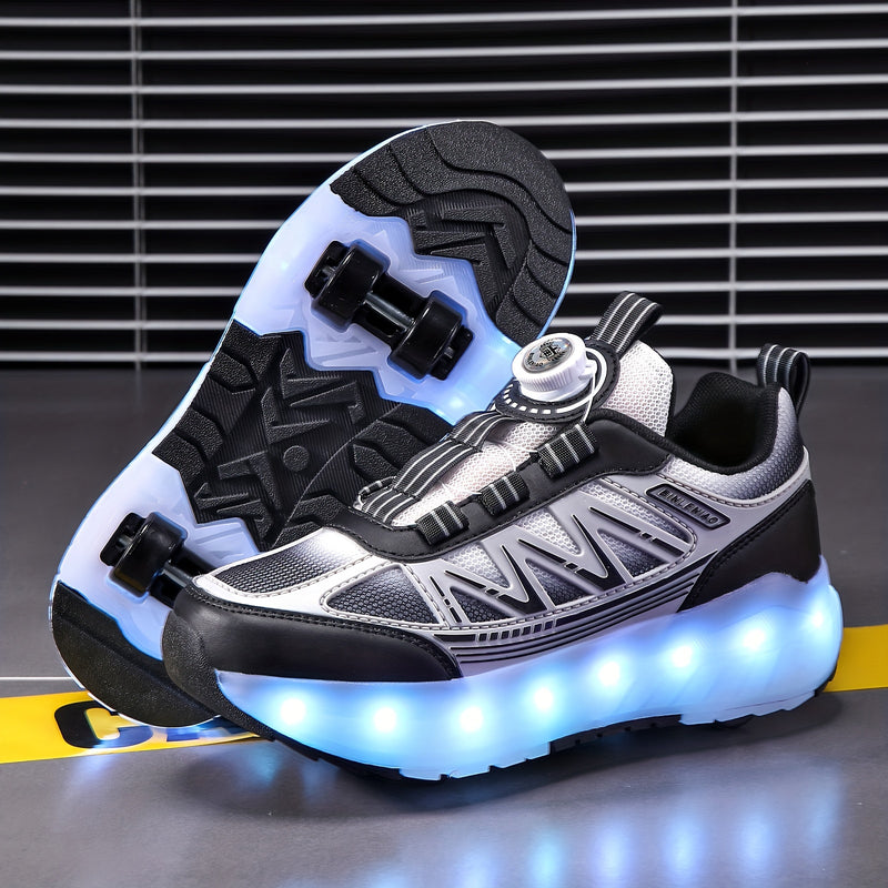 Tênis de Rodinha Infantil com LED Azul – Recarregável e Super Confortável