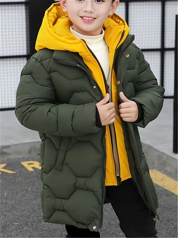 Parka de Inverno Infantil Masculina com Capuz – Quente, Resistente e Estilosa
