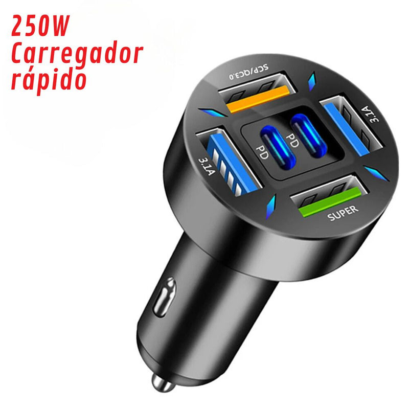 Ccarregador de telefone de carro adaptador tipo C para carro  iPhone Samsung Huawei Xiaomi.