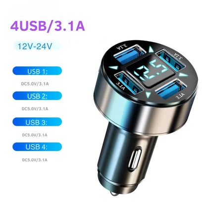 Ccarregador de telefone de carro adaptador tipo C para carro  iPhone Samsung Huawei Xiaomi.