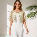 Xale Vintage com Paetês e Renda Bordada – Estilo Anos 1920 para Brilhar em Festas e Eventos Especiais