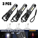 Lanternas LED de alta potência forte, luz tática, holofotes de emergência, Jetbeam1 km 18650 bateria embutida, 24W, 50000000.