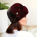 Gorro Feminino de Inverno com Pompom e Faixa Elástica, Quentinho