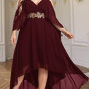 Vestido Longo em Chiffon com Decote V Max Dress