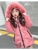 Casaco infantil  Plus Size com Capuz de Pelo Rosa – Inverno Quentinho e Estiloso