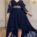 Vestido Longo em Chiffon com Decote V Max Dress