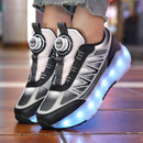 Tênis de Rodinha Infantil com LED Azul – Recarregável e Super Confortável