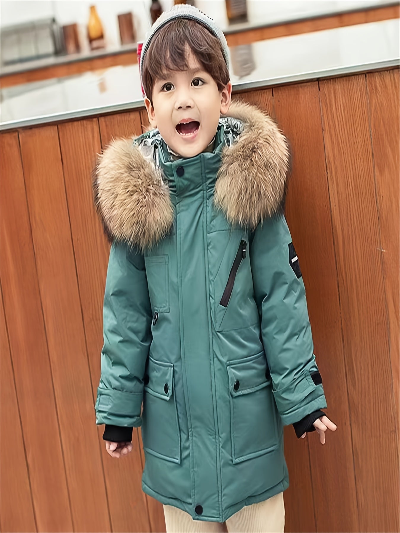 Parka Infantil Masculina para Outono/Inverno com Capuz – Estilo e Proteção
