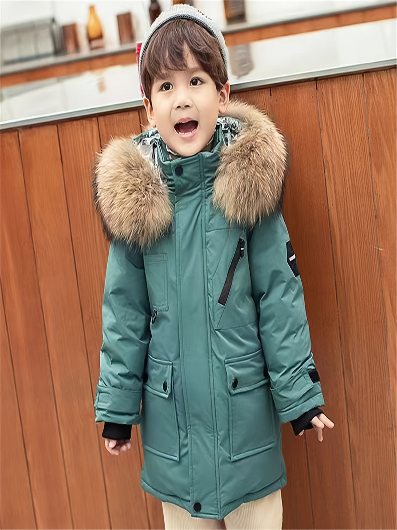 Parka Infantil Masculina para Outono/Inverno com Capuz – Estilo e Proteção