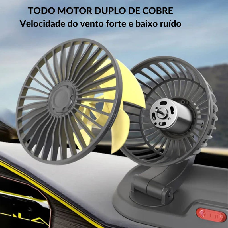 Ventilador de veículos automotivos 5V 12V 24V Dual Head Usb Dupla  Ventilaçâo.