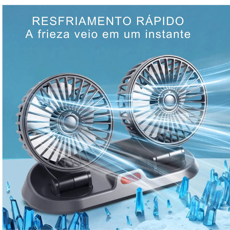 Ventilador de veículos automotivos 5V 12V 24V Dual Head Usb Dupla  Ventilaçâo.