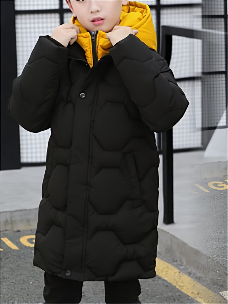 Parka de Inverno Infantil Masculina com Capuz – Quente, Resistente e Estilosa