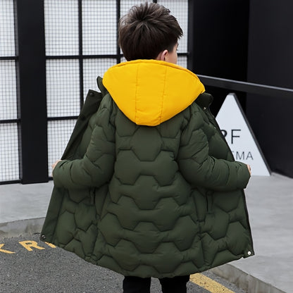 Parka de Inverno Infantil Masculina com Capuz – Quente, Resistente e Estilosa