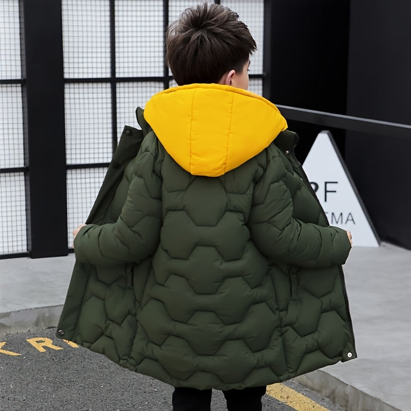 Parka de Inverno Infantil Masculina com Capuz – Quente, Resistente e Estilosa