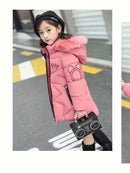 Casaco infantil  Plus Size com Capuz de Pelo Rosa – Inverno Quentinho e Estiloso