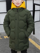 Parka de Inverno Infantil Masculina com Capuz – Quente, Resistente e Estilosa