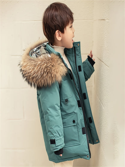 Parka Infantil Masculina para Outono/Inverno com Capuz – Estilo e Proteção