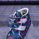 Tênis Infantil com Luz de LED e Estampa de Dinossauro – Colorido e Divertido