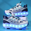 Tênis de Rodinha Infantil com LED Azul – Recarregável e Super Confortável
