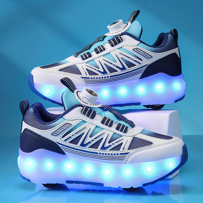 Tênis de Rodinha Infantil com LED Azul – Recarregável e Super Confortável