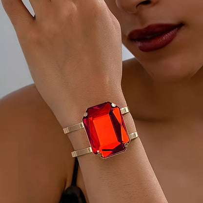 Conjunto Luxo Pulseira e Anel com Pedraria Elegante