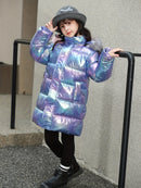 Casaco Infantil Feminino Ombre com Capuz – Quentinho, Longo e Estiloso para o Inverno