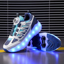 Tênis de Rodinha Infantil com LED Azul – Recarregável e Super Confortável