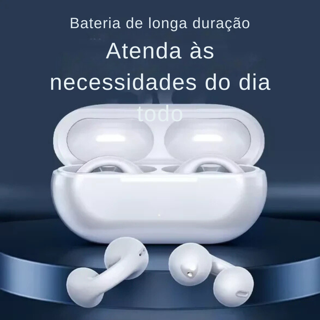 Fones de Ouvido Esportivos Sem Fio - 36 Horas de Reprodução e Design com Ganchos para Maior Estabilidade.