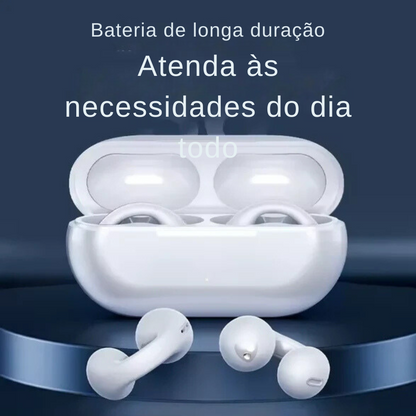 Fones de Ouvido Esportivos Sem Fio - 36 Horas de Reprodução e Design com Ganchos para Maior Estabilidade.