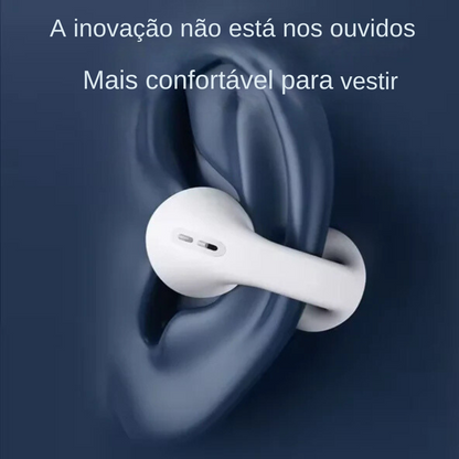 Fones de Ouvido Esportivos Sem Fio - 36 Horas de Reprodução e Design com Ganchos para Maior Estabilidade.