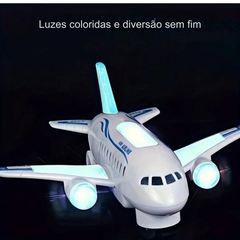 Avião Interativo com Luzes LED e Música Dinâmica.