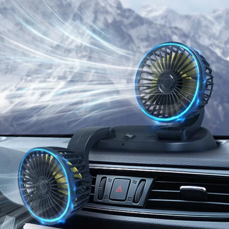 Ventilador de veículos automotivos 5V 12V 24V Dual Head Usb Dupla  Ventilaçâo.