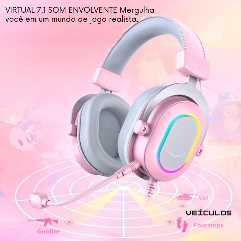 Fone de ouvido para jogos com som surround.