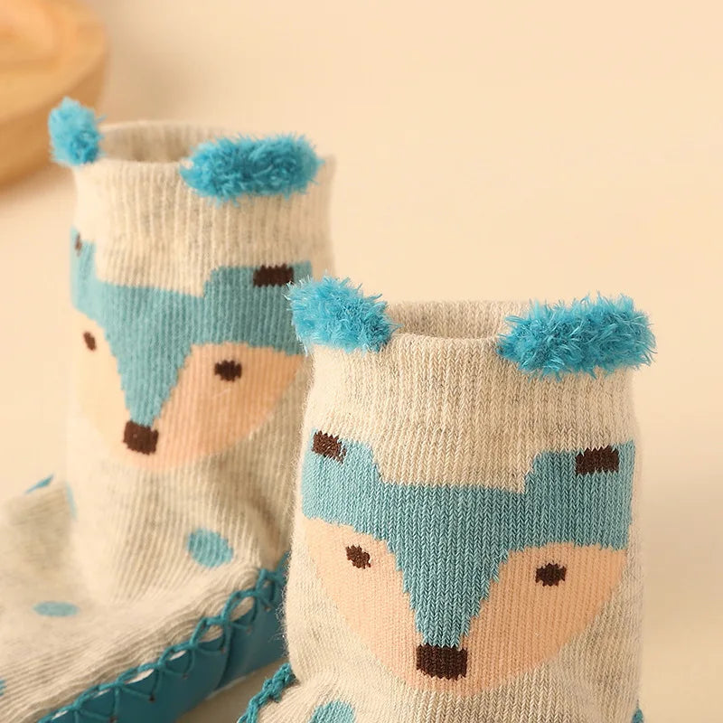 Meias Sapato animais fofos,  Antiderrapante, para bebês, meninas e meninos.