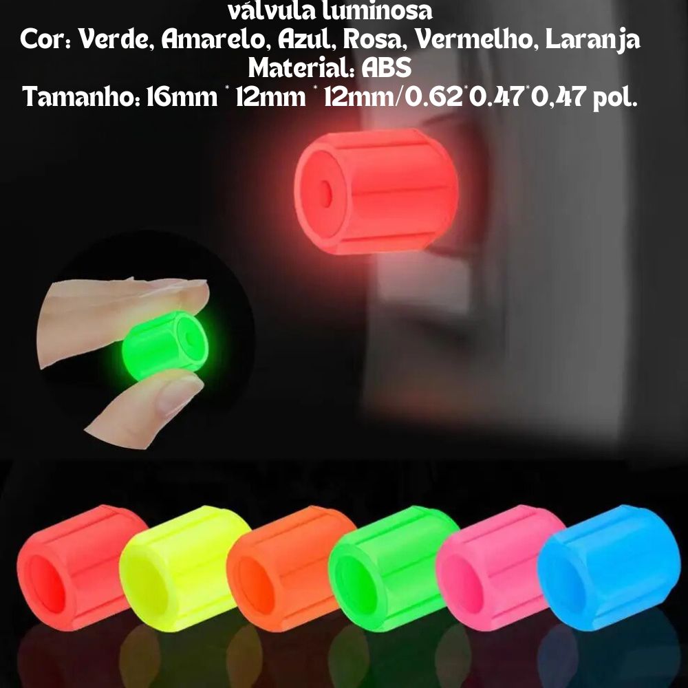 Conjunto de Tampas de Válvula de Carro Ar Brilho Frio .
