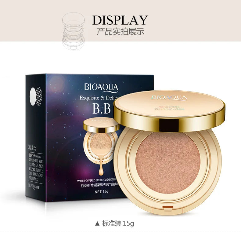 BIOAQUA Air Cushion BB Cream Brighten Concealer Moisturizer Foundation Face Whitening Makeup Facial Base Perfect Cover Cosmetics
