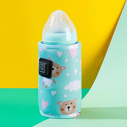 Mamadeira infantil com capa aquecida de leite materno,.