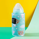 Mamadeira infantil com capa aquecida de leite materno,.