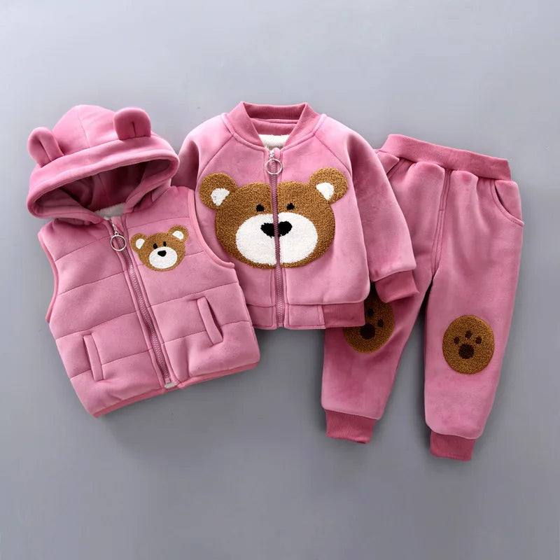 Conjunto de Roupas Infantis 3 PCS Inverno Outono para Meninos Meninas .