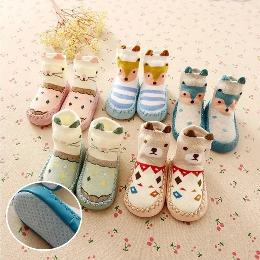 Meias Sapato animais fofos,  Antiderrapante, para bebês, meninas e meninos.