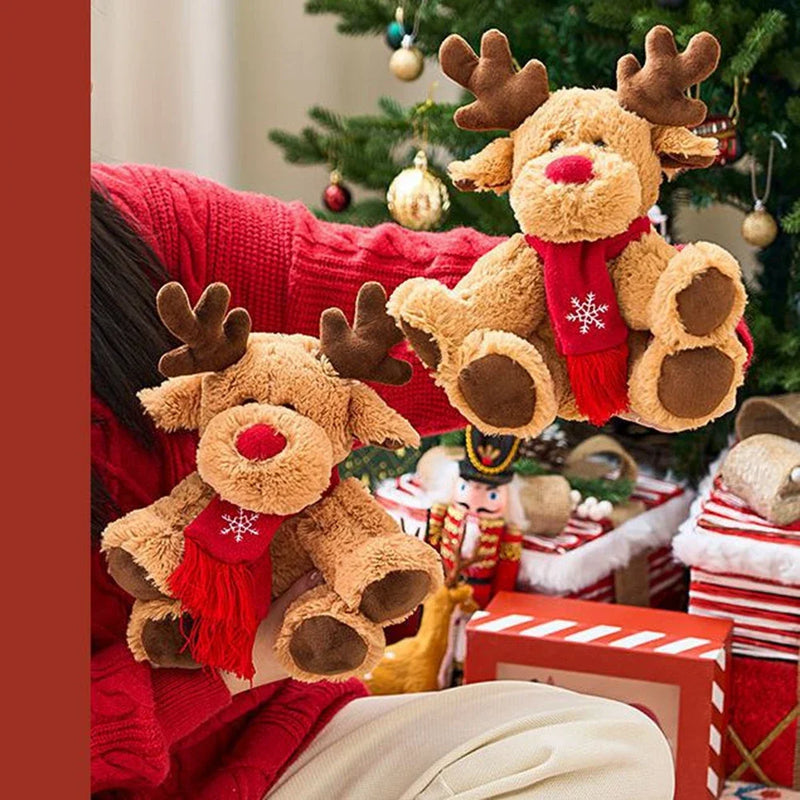 Boneco de Pelúcia Rena de Natal com Cachecol .