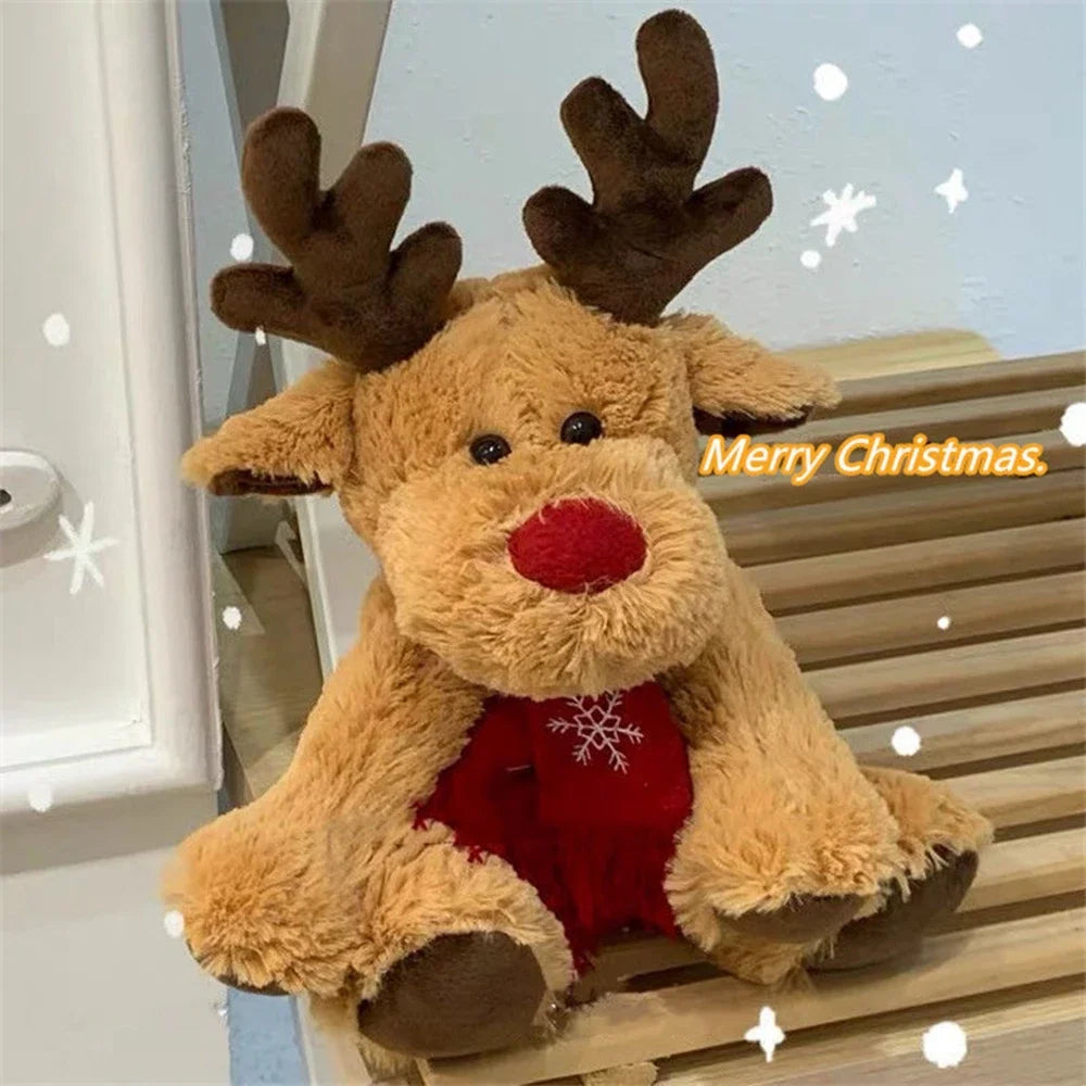 Boneco de Pelúcia Rena de Natal com Cachecol .