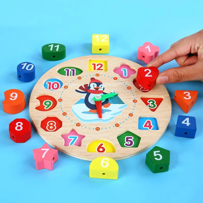 Brinquedos de madeira Montessori para bebês de 1, 2, 3 anos.