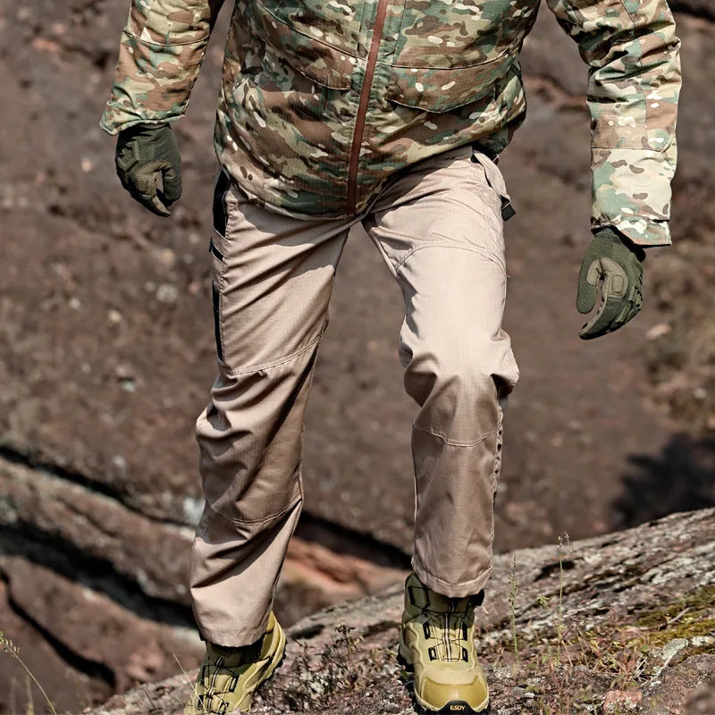 Calça tática militar de bolso múltiplo masculina, calça casual para caminhada ao ar livre,resistente ao desgaste.