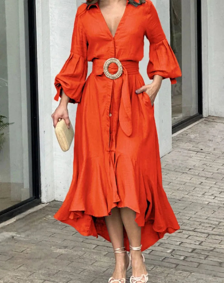 Vestido Elegânce Naupang-stilo Casual com Toque Sofisticado.