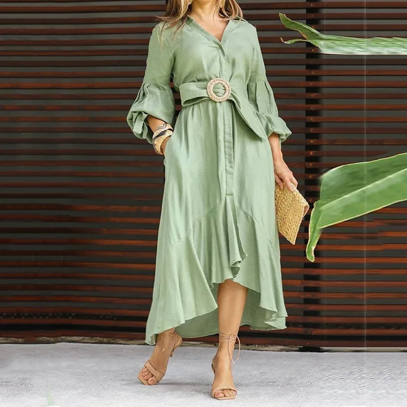 Vestido Elegânce Naupang-stilo Casual com Toque Sofisticado.